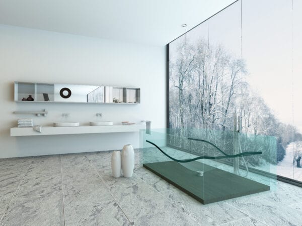 Modern glass bathtub