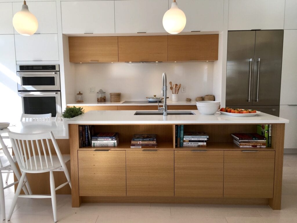 modern kitchen with wood cabinet