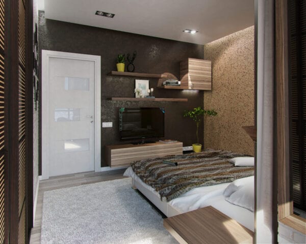 Modern bedroom interior, 3d rendering