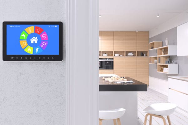Smart Home Control with modern kitchen