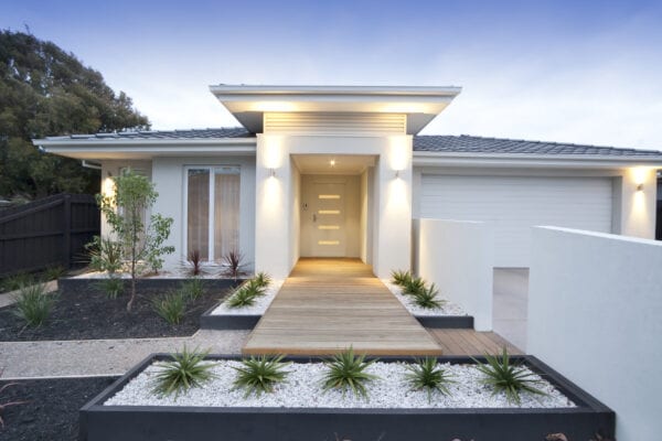 Front view of contemporary home in Australia