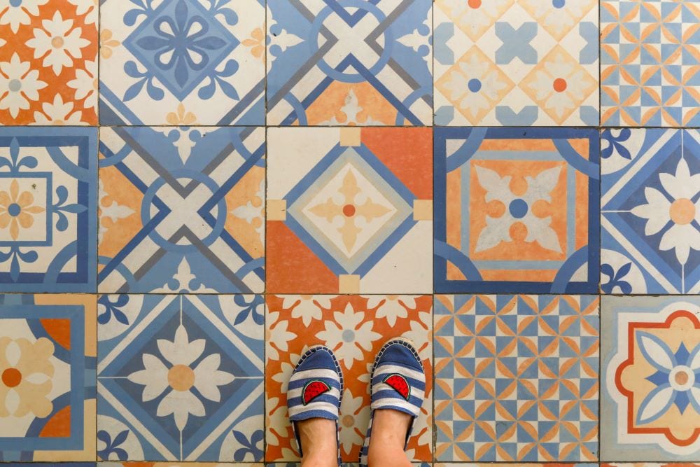 Colorful tile floor