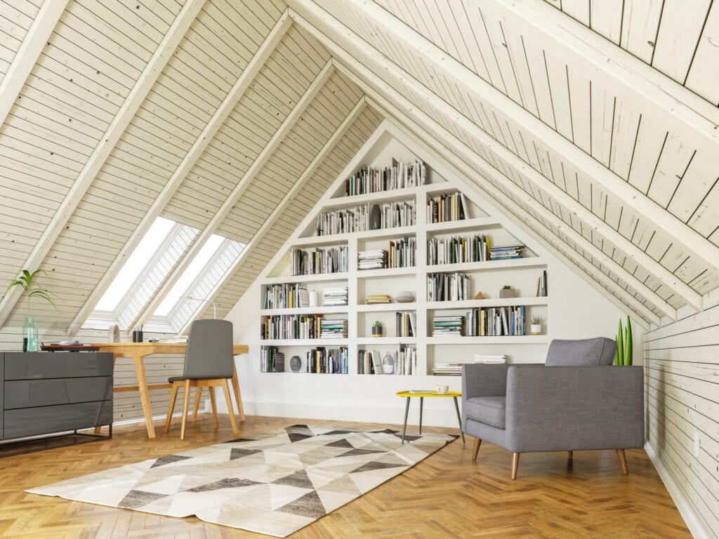 Study room in the attic