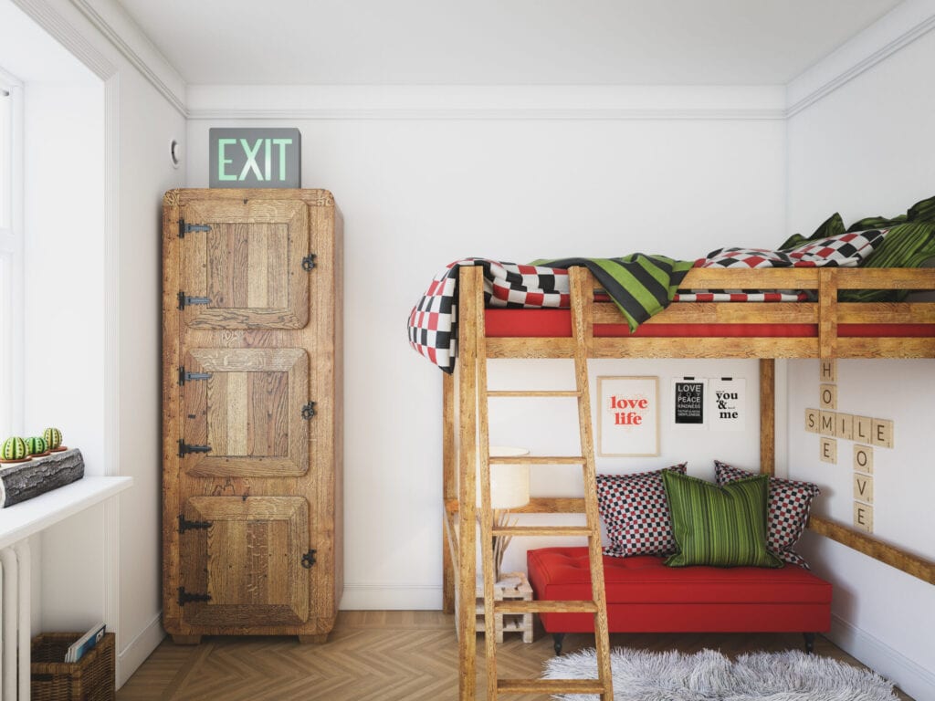 loft bed in small room