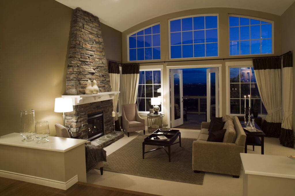 stone interior fireplace