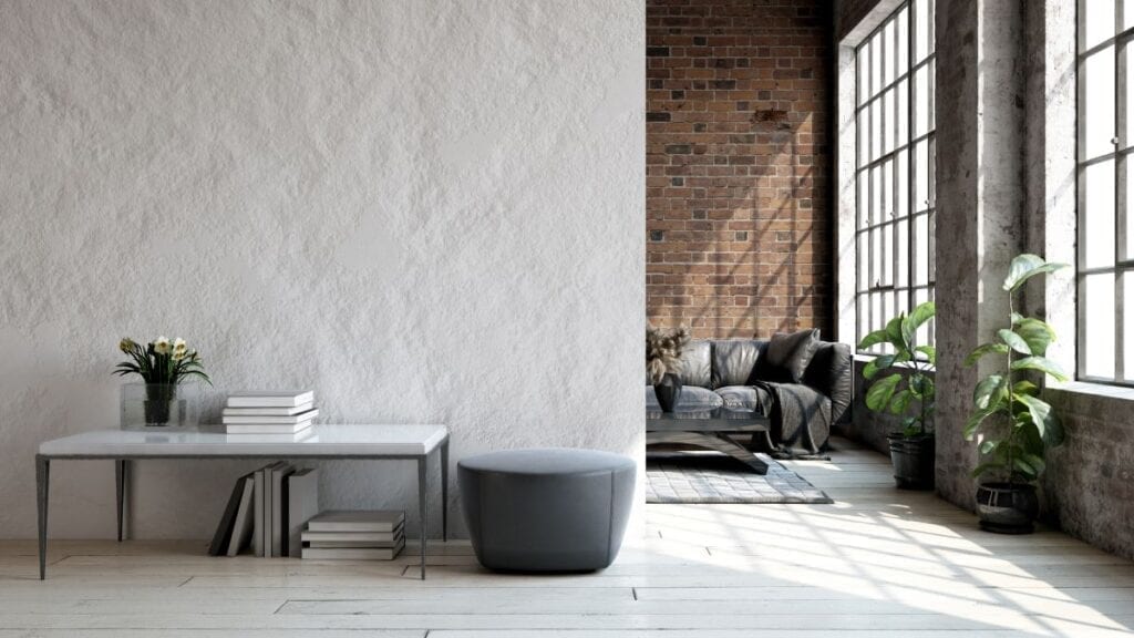 Industrial style loft, view from hallway