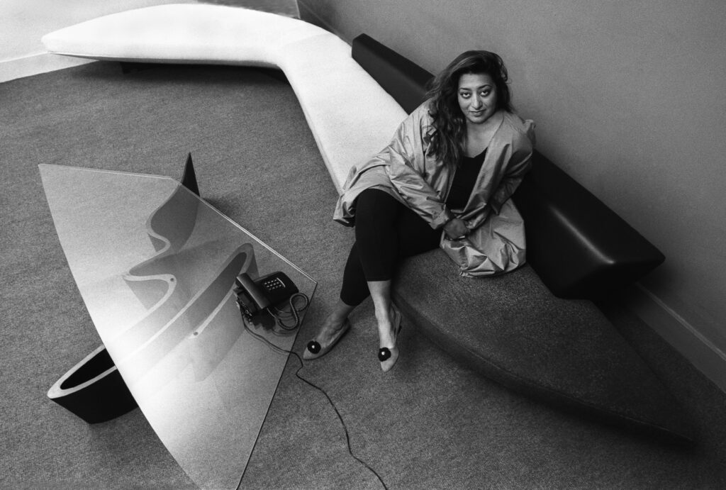 Iraqi architect Zaha Hadid in her London office, UK, circa 1985. (Photo by