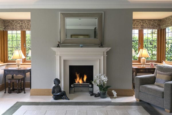 white trim fireplace in a traditional home 