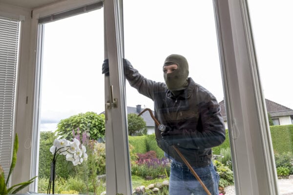 Burglar trying to get into house