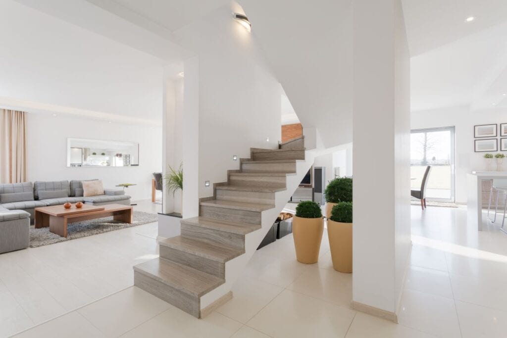 Staircase inside minimalist home