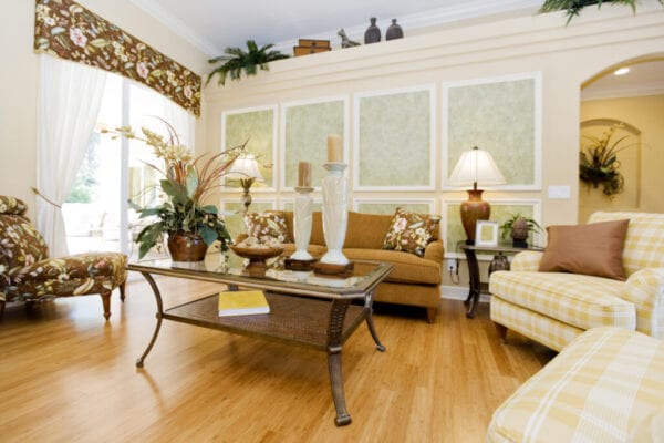 Living room with beautiful hardwood floors