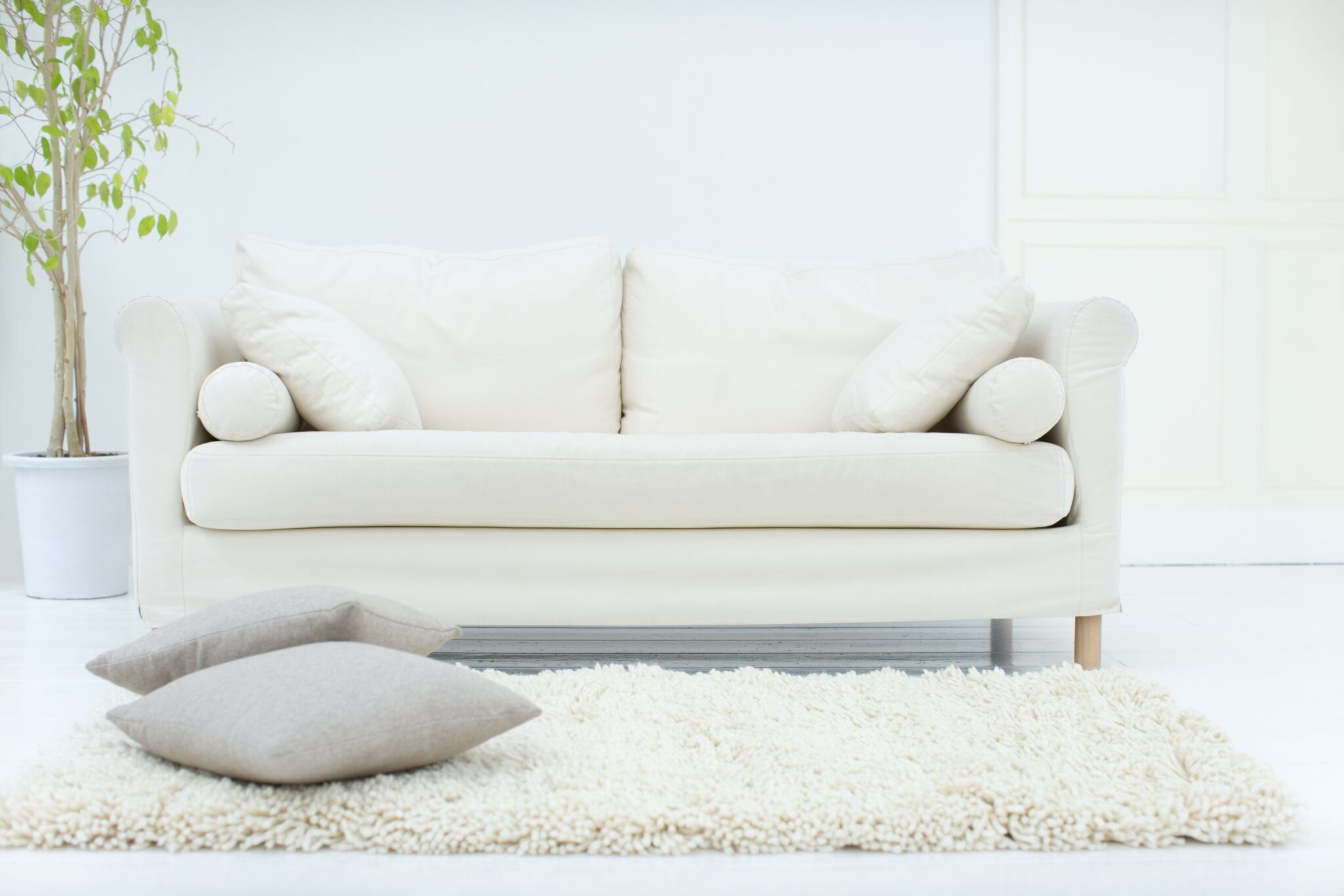 white couch.