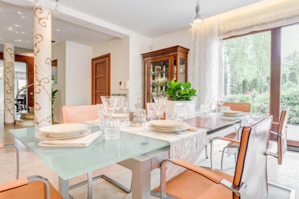 Modern table in dining room