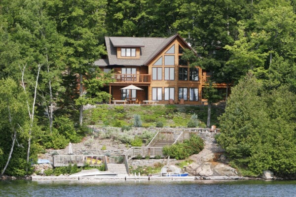 Luxury home and cottage on a lake.
