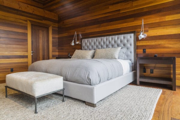 King size bed in master bedroom inside