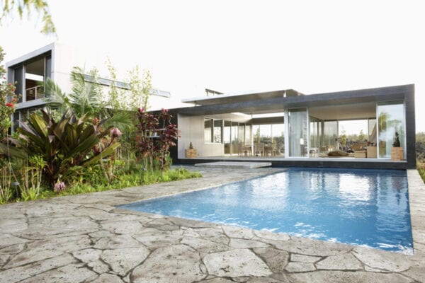 Modern house and swimming pool