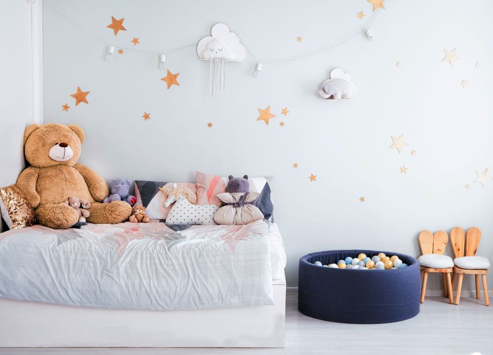 Young girl's room decorated with accessories