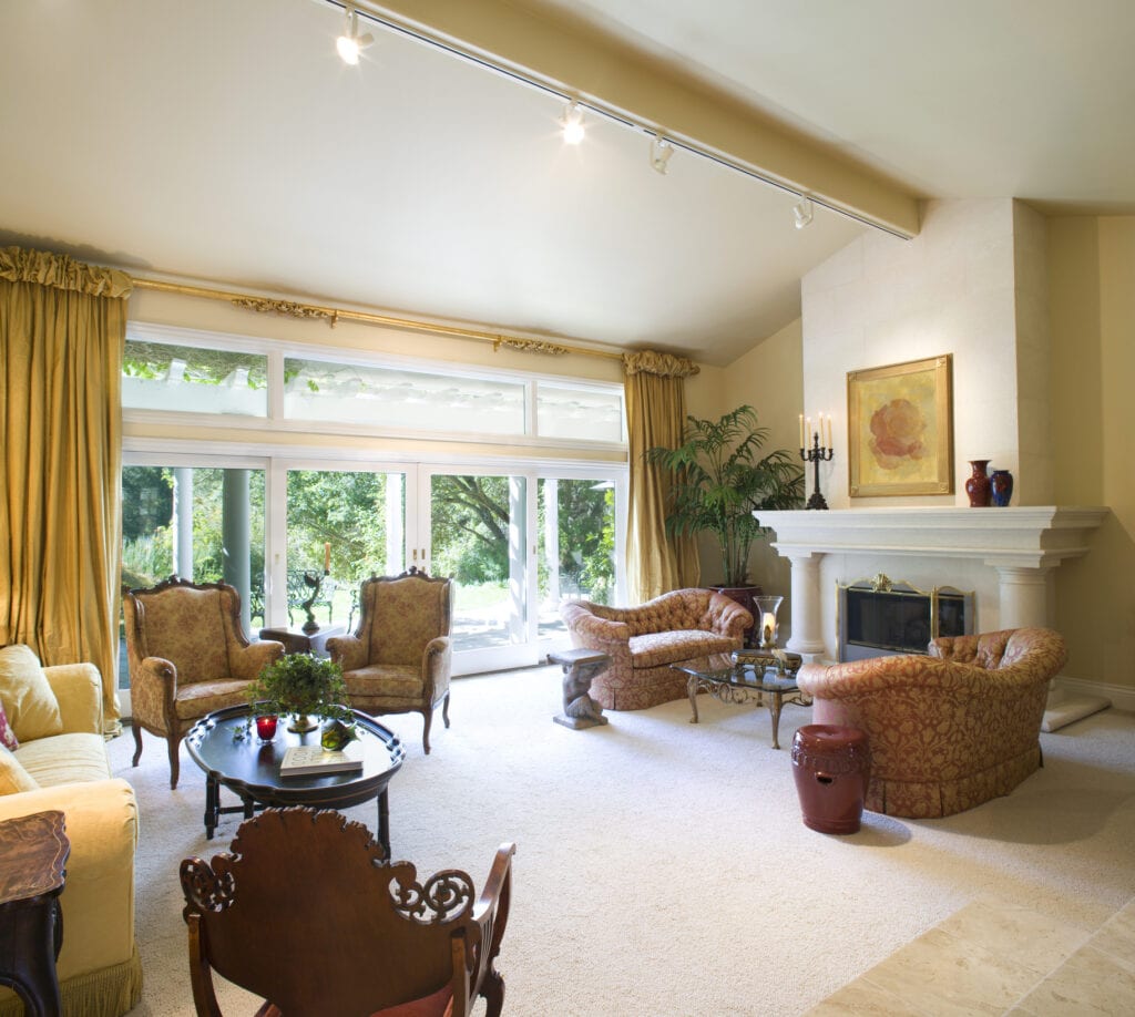 Elegant Living Room with Fireplace