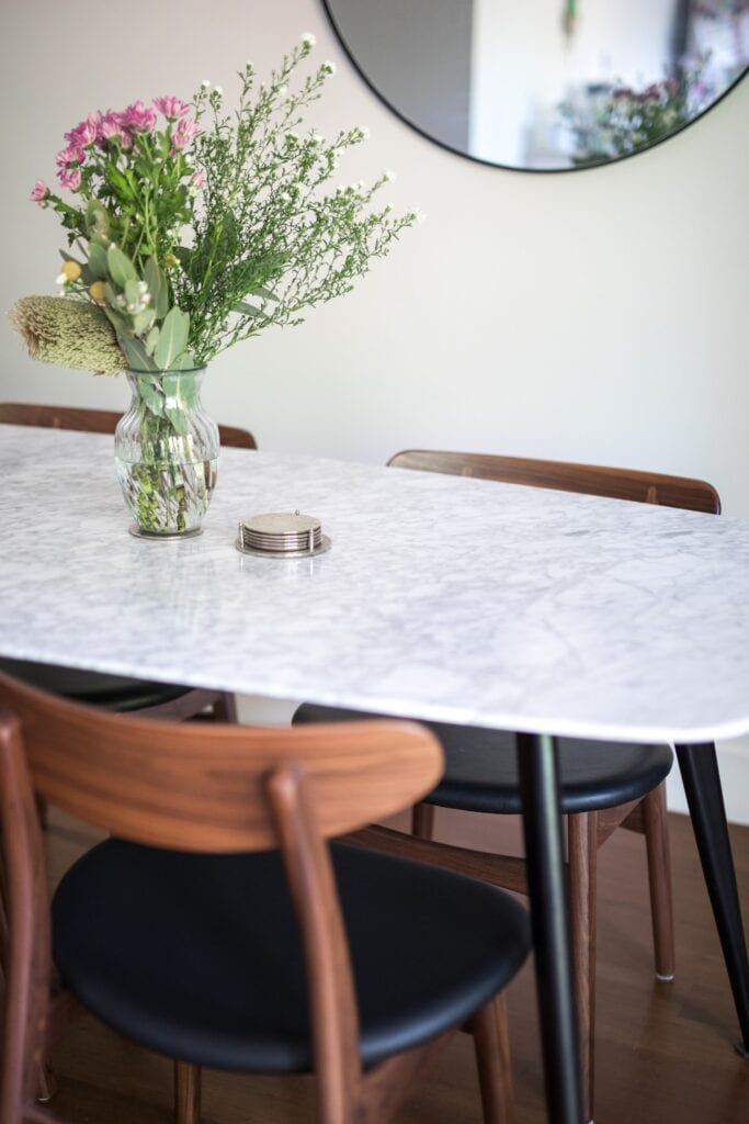 Marble dining room table