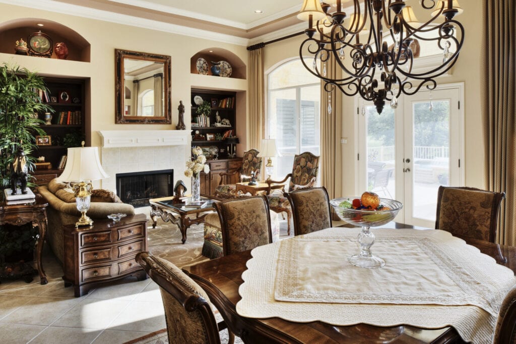 antique furniture, traditional living room 