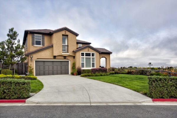 Front of house with long driveway