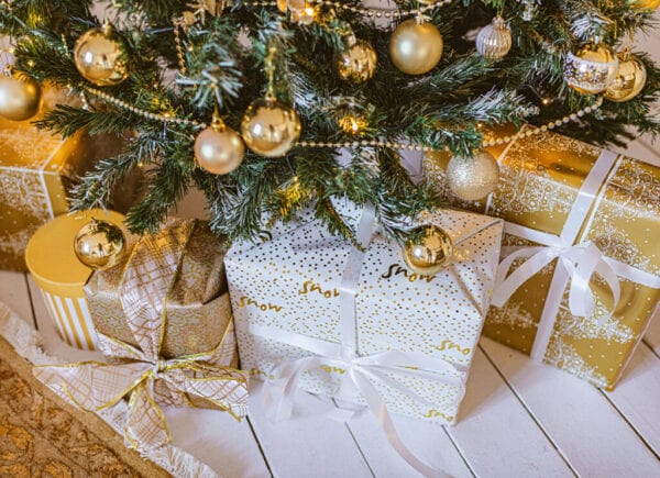 white and gold Christmas