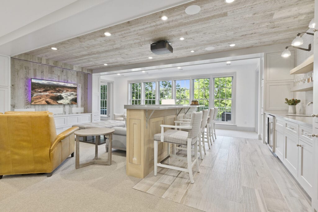 Open floor plan basement