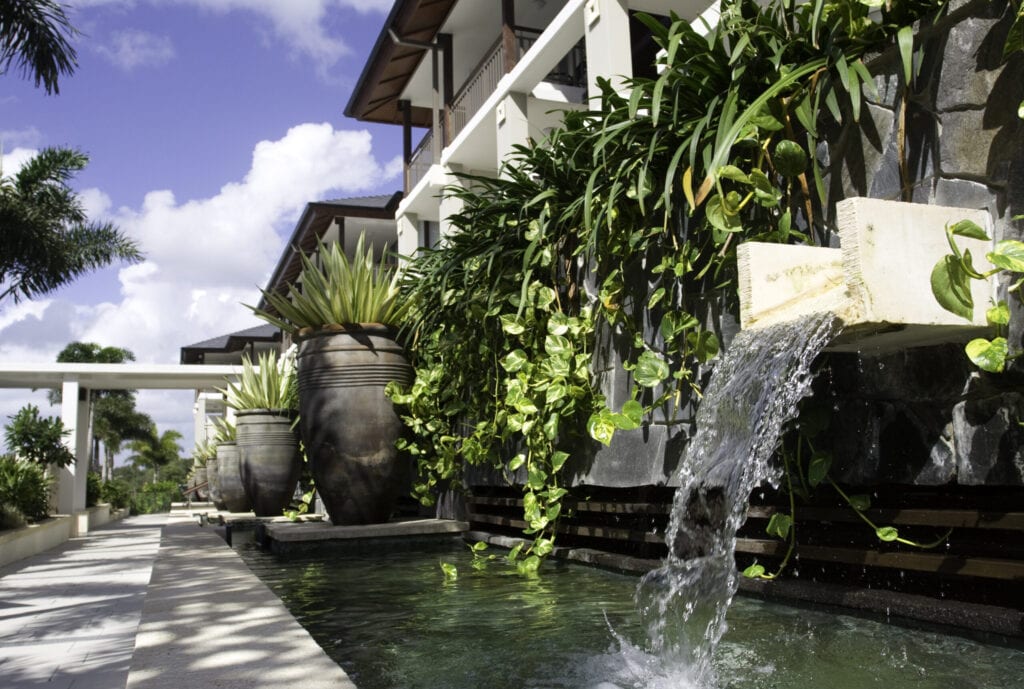 Fountain in grounds of resort