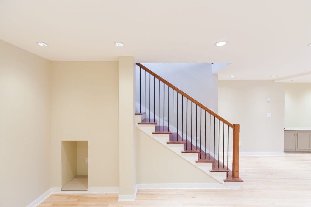 A basement in a house.