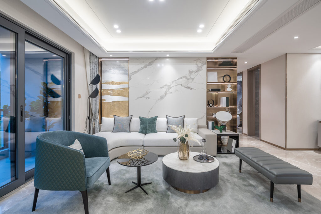 interior of luxury living room in luxury model house