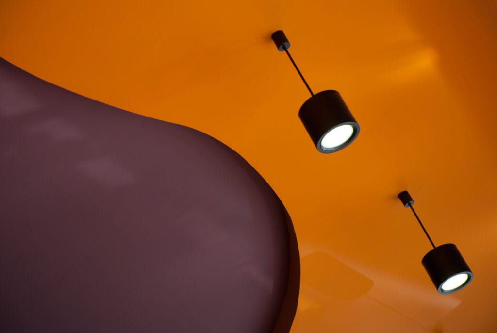 Orange & brown painted ceiling background.