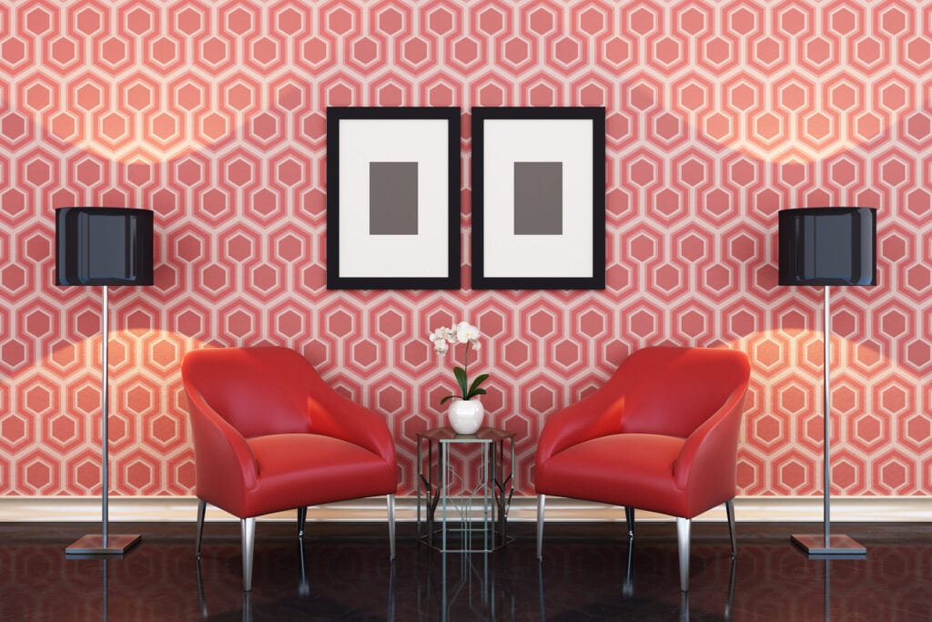 geometric walls red 