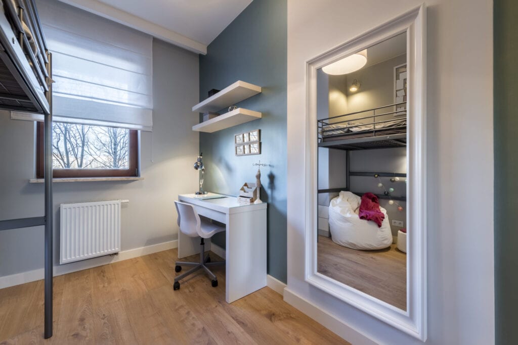 Modern teenager room with bunk bed