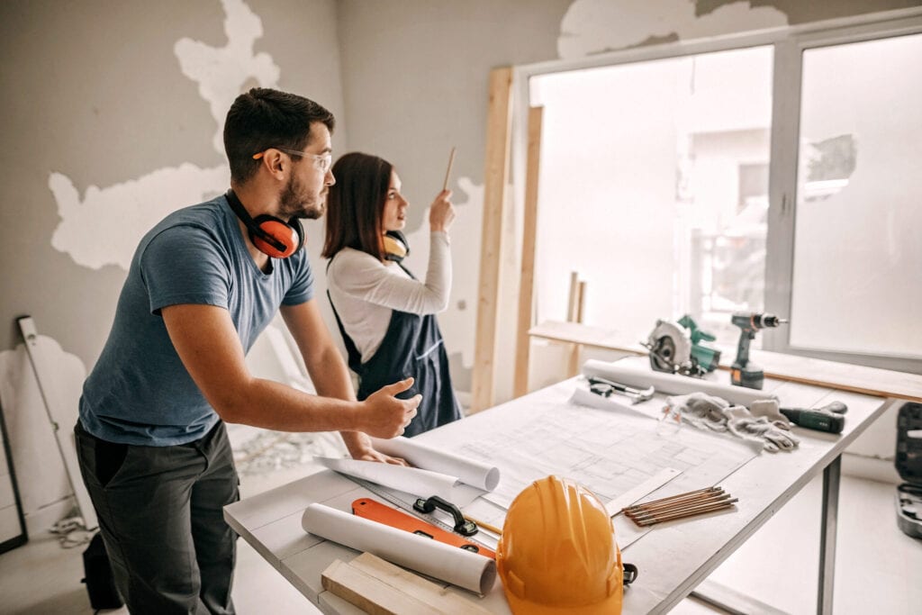 Two architects renovating an apartment