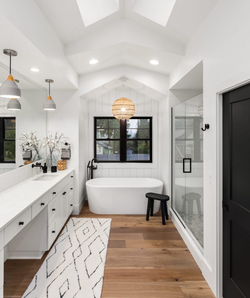 Master bathroom with double vanity