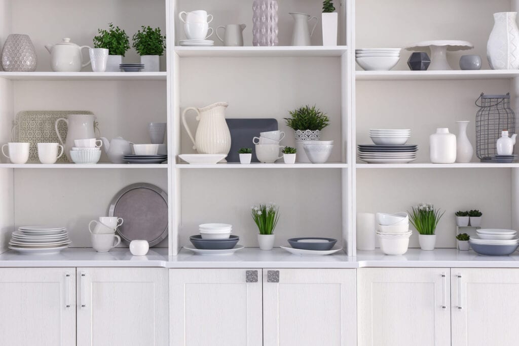 open shelving 