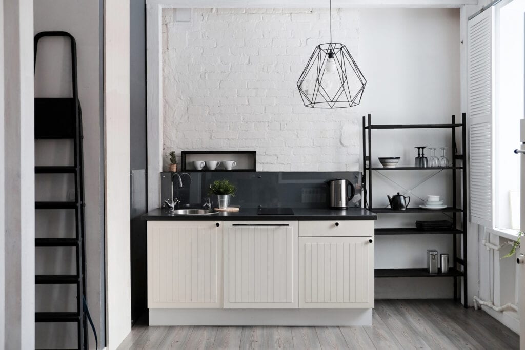 Black and white kitchen