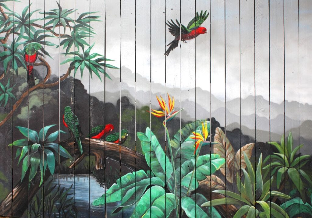 Tropical wall mural