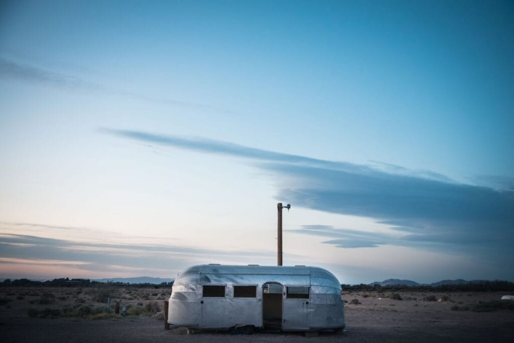 Abandoned airstream mobile home in Arizona
