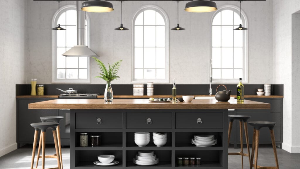 industrial-inspired kitchen