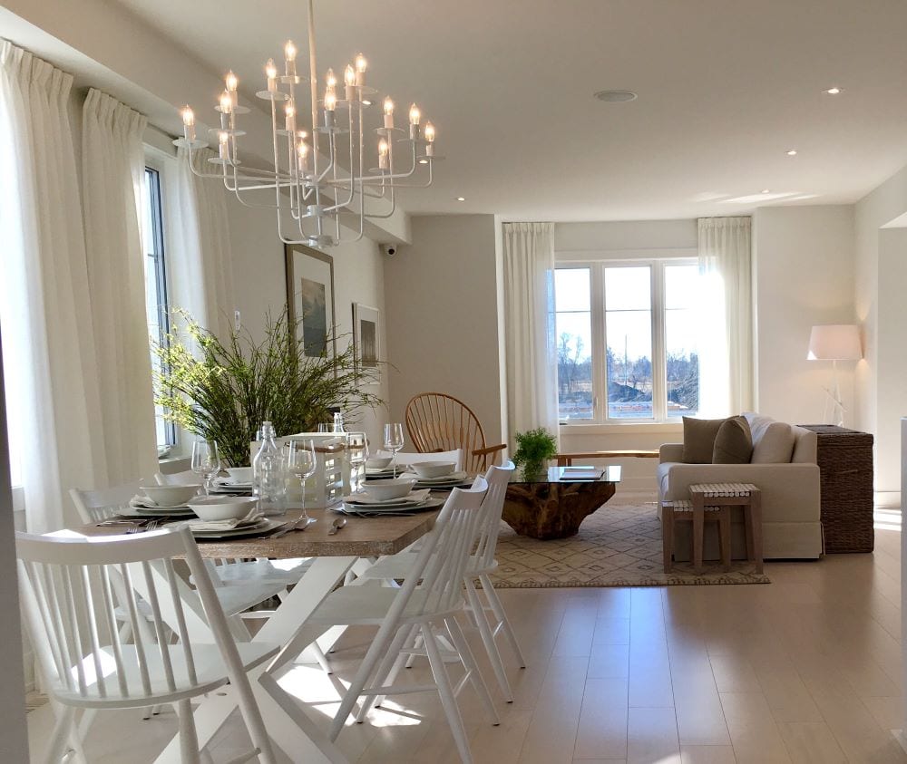 Open concept dining room and living room