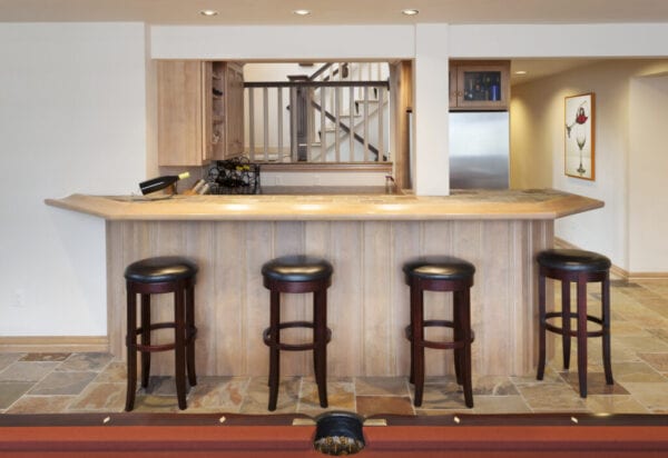 Basement Bar in Man Cave, Billiards Room