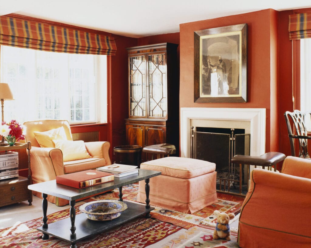 orange decor living room