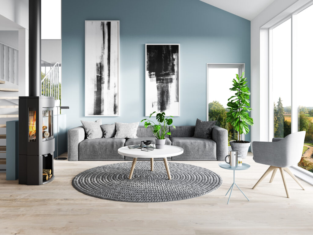 modern living room with artwork