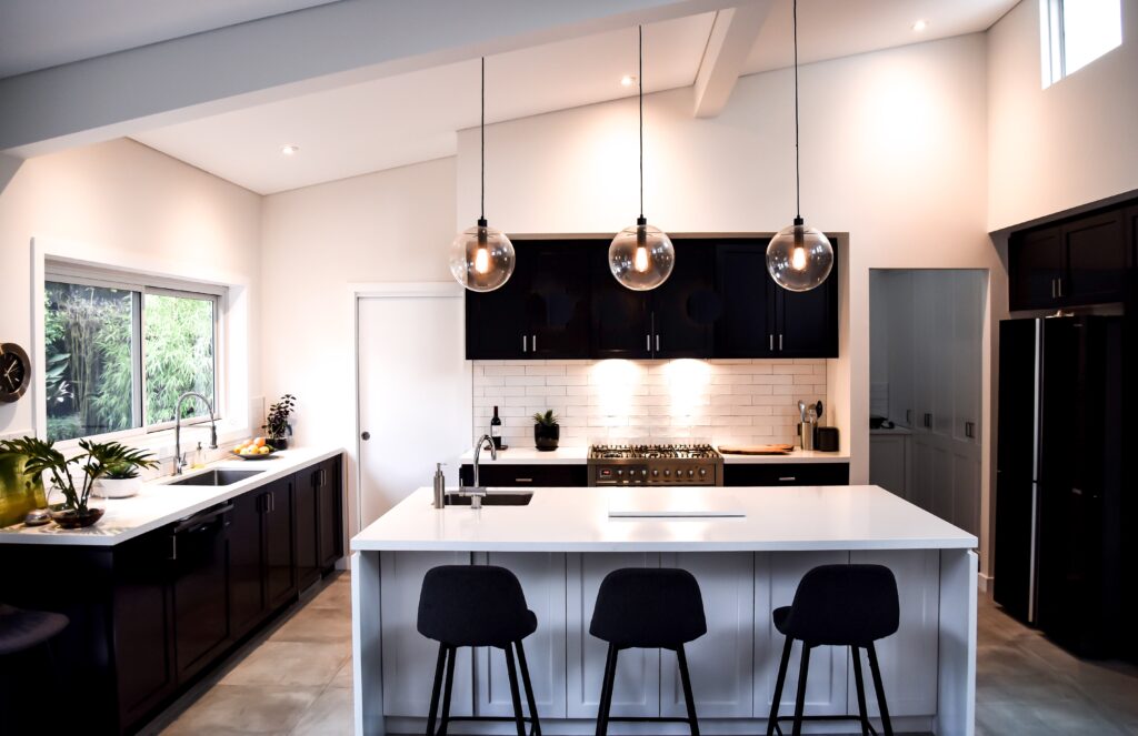 kitchen with cool lights