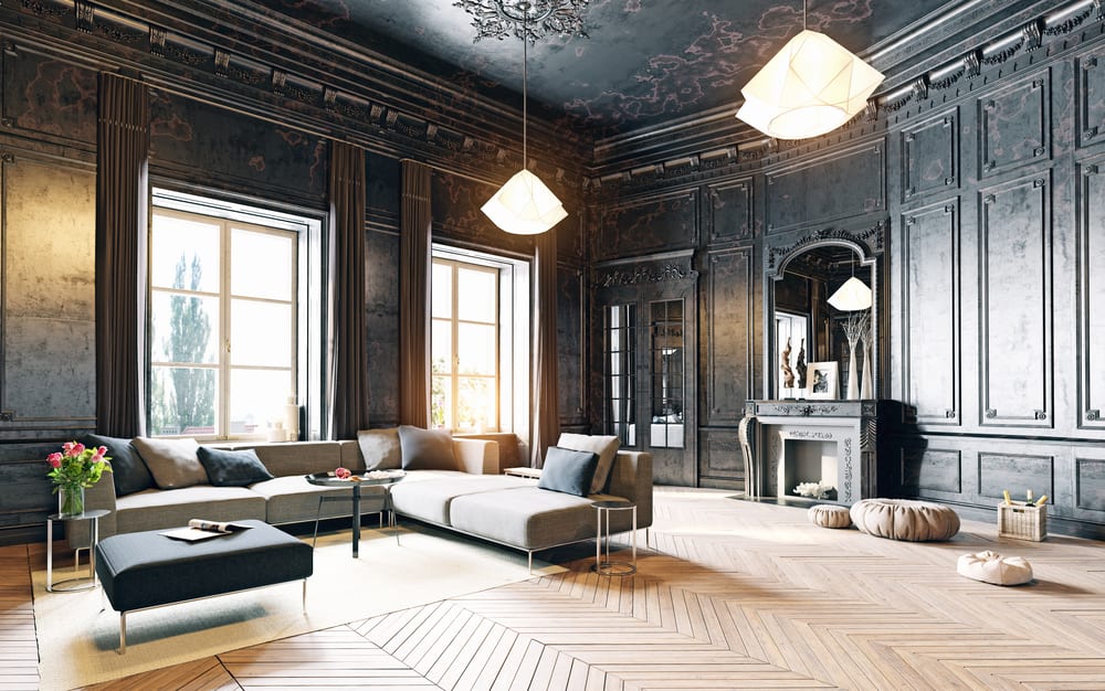 Modern, vintage living room