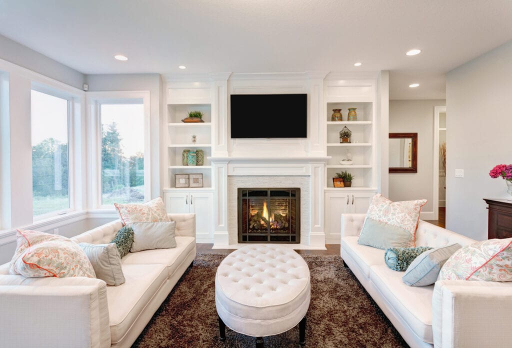 white modern living room 