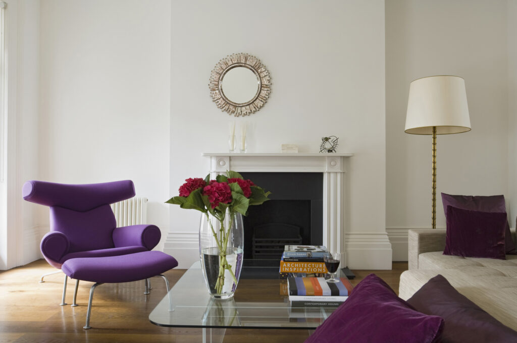 Renovation of Brighton Grade II listed building with continental 1940s furniture and contemporary designer pieces