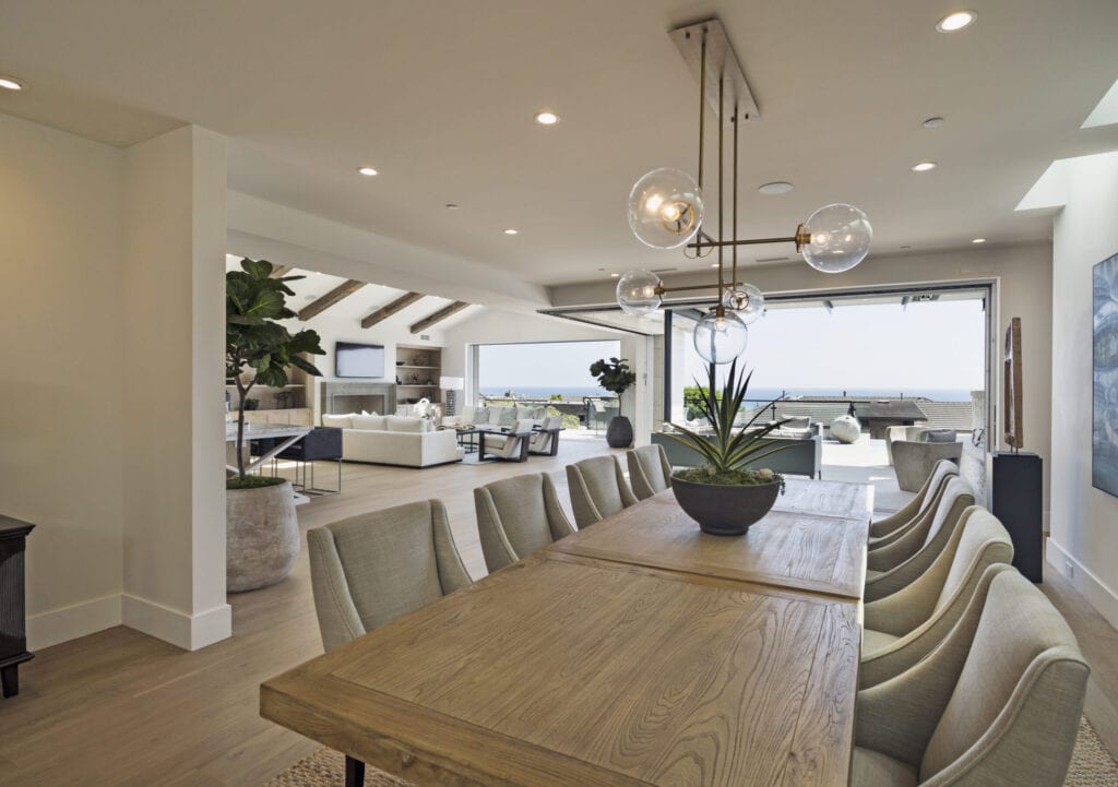 Table and chairs in luxury dining room