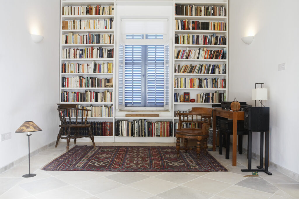 Cyprus, library of restored Mediterranean town house